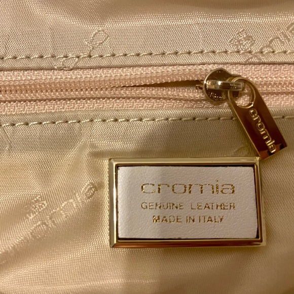 CROMIA Pure White Leather BAG PURSE SATCHEL - Brand NEW - GORGEOUS *TAKE A LOOK* - Picture 9 of 16